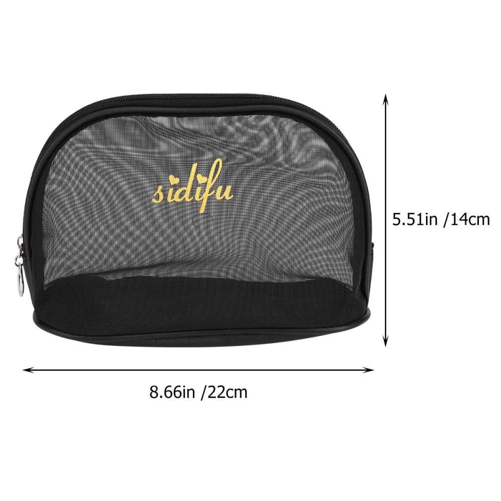 Portable Travel Makeup Bag High-capacity Makeup Pouch Cosmetics Toiletries Storage Bag Organizer for Outside Outdoor (Black)