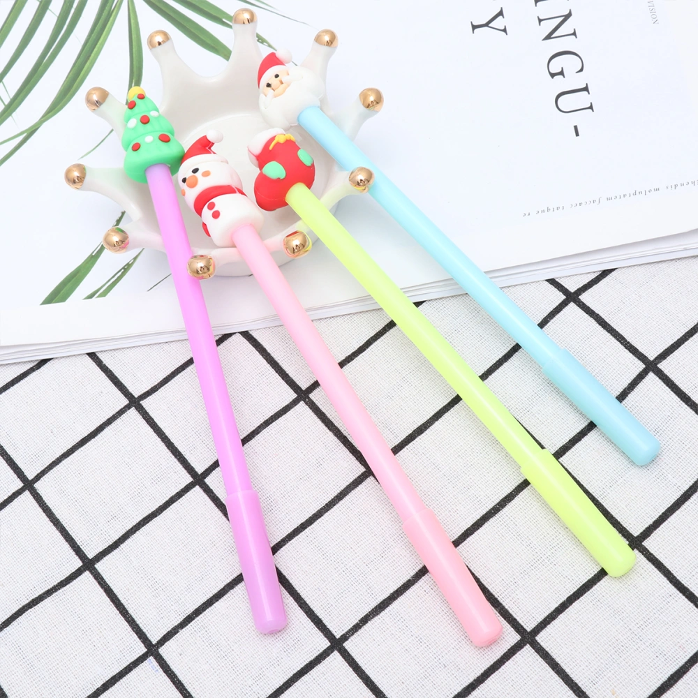 10pcs Christmas PVC Ballpoint Pen Cartoon Ballpoint Pen for Office Kids for Decor( Mixed Style)