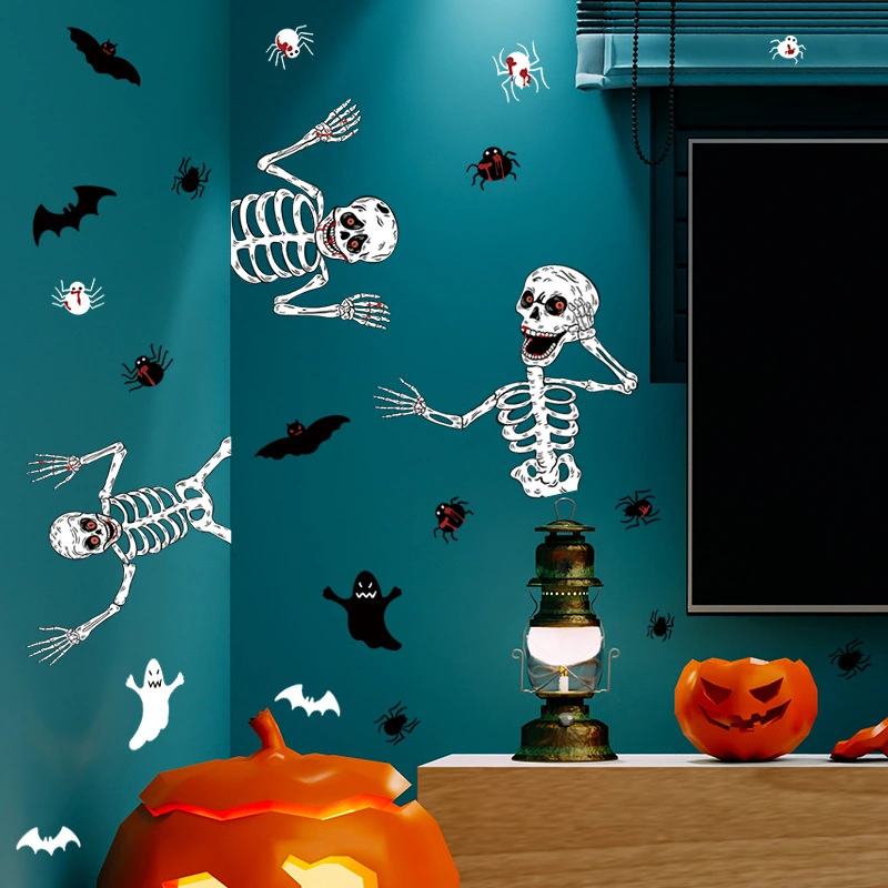 2 Sets Halloween Window Stickers Halloween Wall Decal Halloween Decoration Refrigerator Stickers