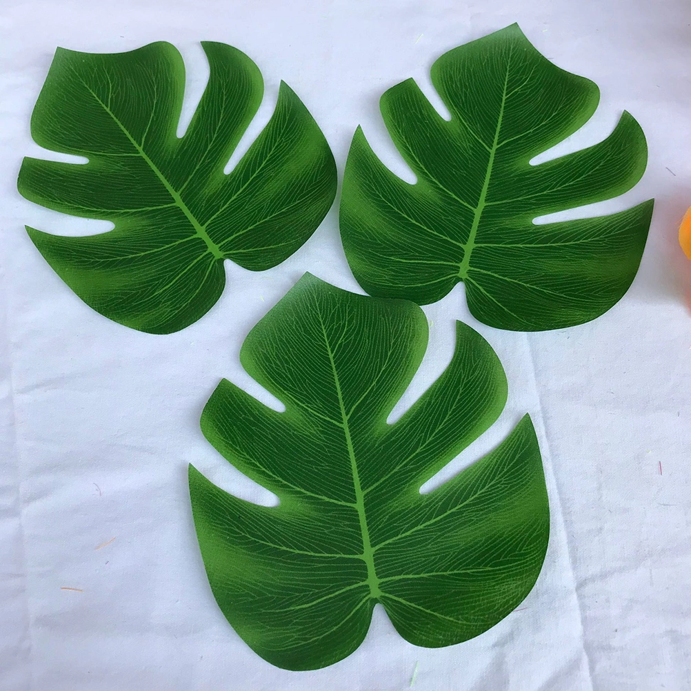 60pcs Artificial Turtle Leaves Hibiscus Flower Plants DIY Wedding Party Kids Birthday Party Backdrop Decor Home Room Decor Supplie(Color Randomization)