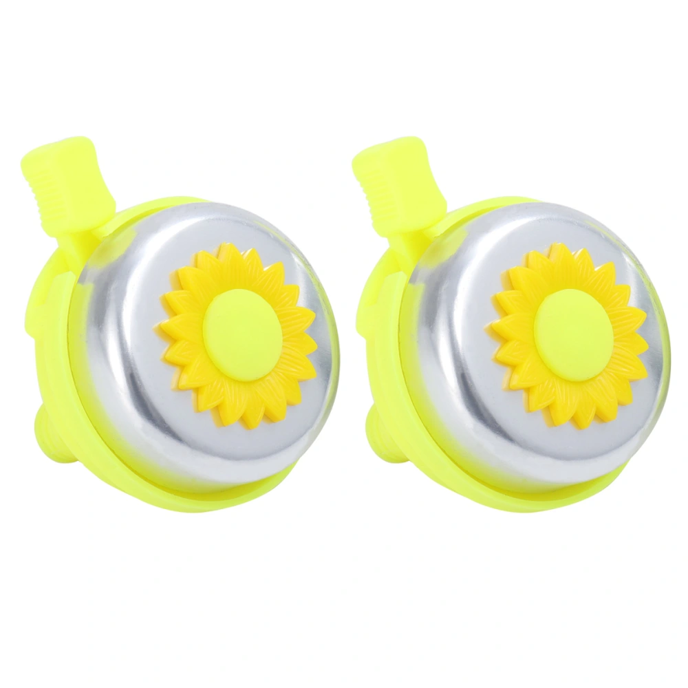 10pcs Sunflower Shaped Bike Bell Kids Bell Cycling Bell Handlebar Mini Horn Accessary (Yellow)