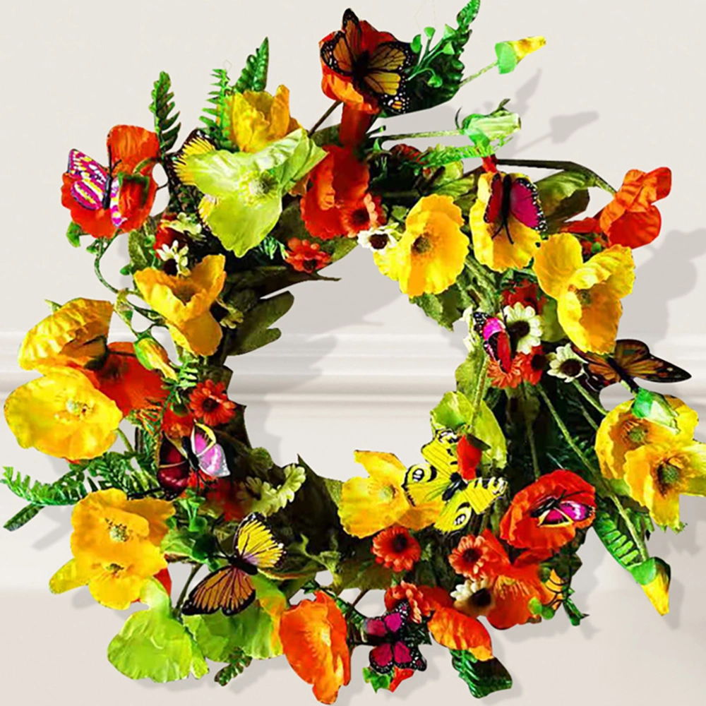  1pc Artificial Flower Wreath Front Door Wreath Home Party Festival Ornament