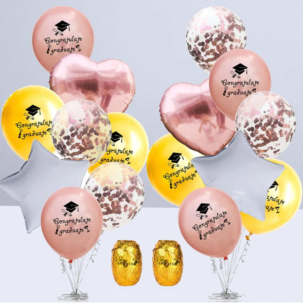 2 Set Graduation Party Balloons Decoration Balloons Kit Party Supplies for Graduation Ceremony Party