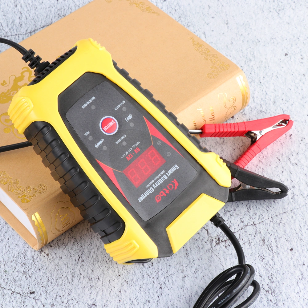 Universal 6V 12V 2A 6A Intelligent Smart Motorcycle Car Battery Pulse Charger Repair Type Lead Acid Storage Charger with UK Plug