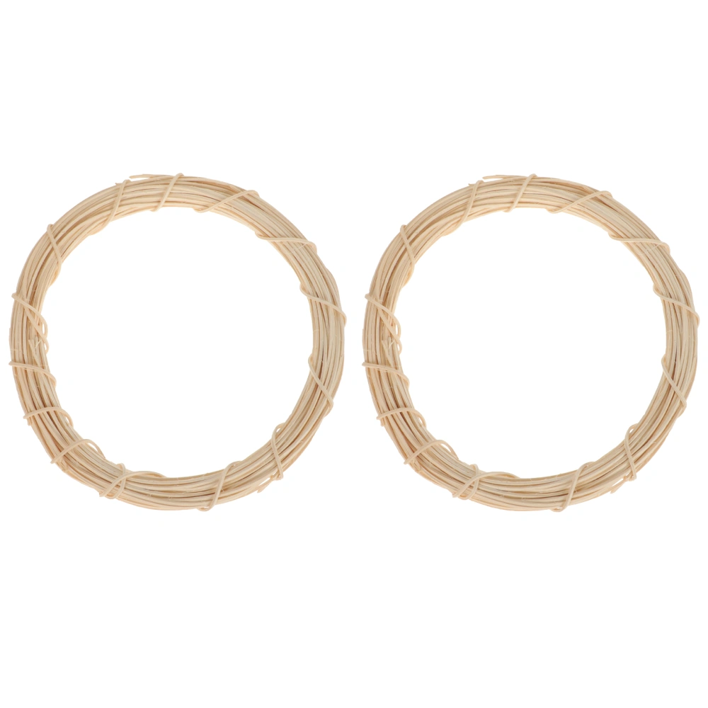 2pcs DIY Hanging Wreath Rattan Round Flower Wreath Making Hoops DIY Ring