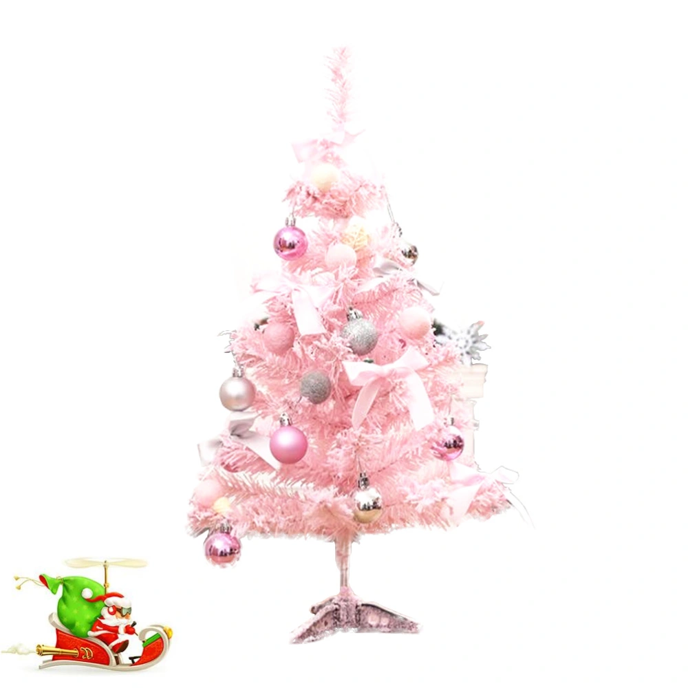 Christmas Fashion Tree Pink Christmas Tree Decoration Flocking Tree Christmas Decoration 60cm Pink Cedar Tree Combo