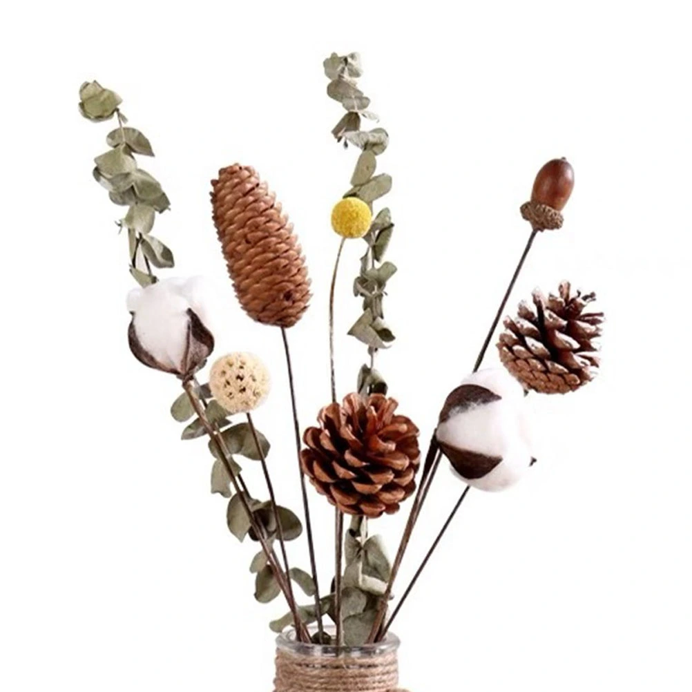 Decorative Dried Flower Floral Pinecone Natural Pine Cone Handmade Flower Bouquet for Home Decoration DIY Crafting Accessories