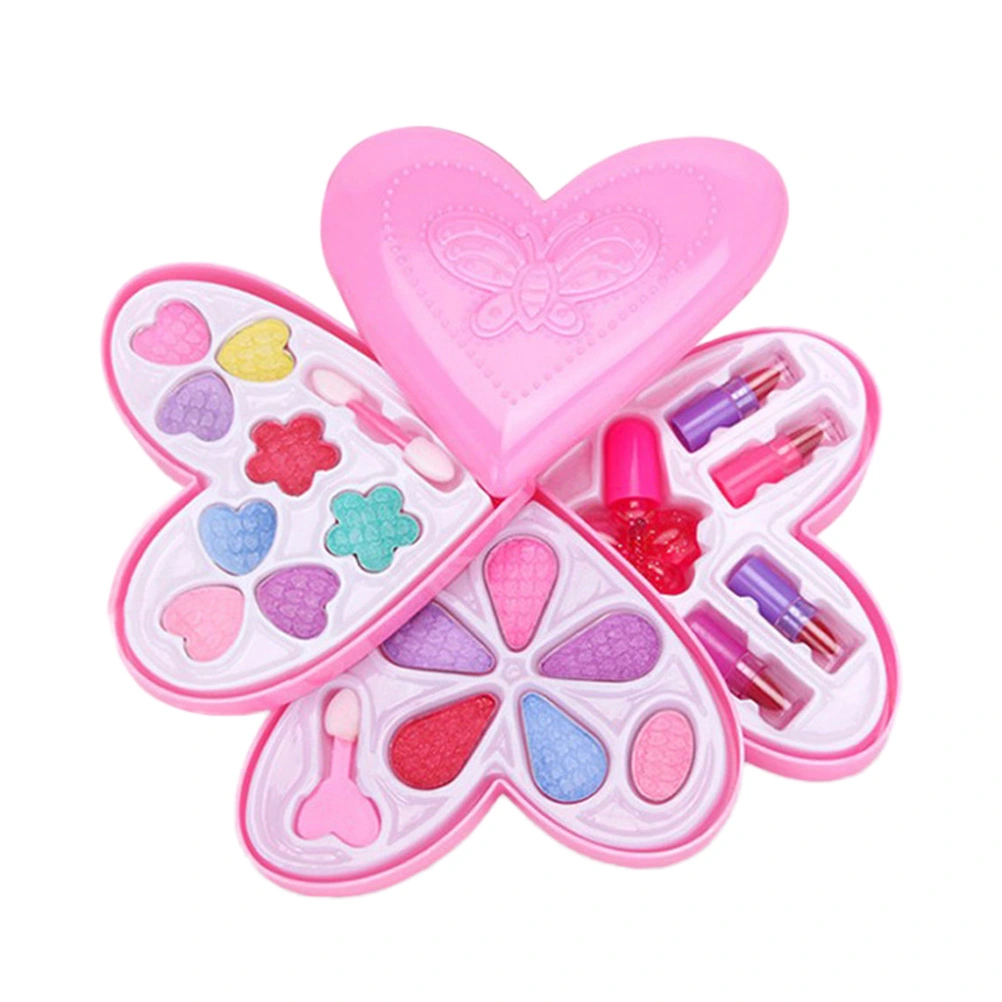 1pc Love Heart Shaped 4-Layer Children's Prepend Play Toys Makeup Box Set Kids Dress Up Cosmetics Kit Toy