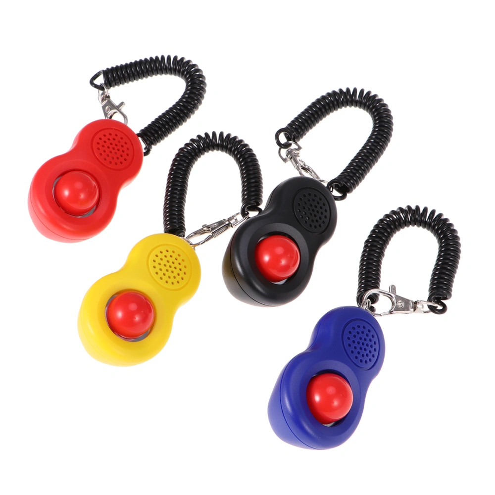 4pcs Pet Cat Dog Training Clicker Kit Exclusive Training Humanized Scientific Professional Design Pet Tool Set with Wrist Strap and Elastic Ring