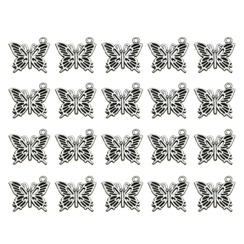 20pcs Alloy Pendant Charms DIY Jewelry Making Accessories for Necklace Bracelet (Antique Silver)