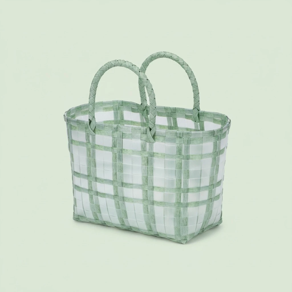 1Pc Hand-woven Bag Hand Basket Jelly Bag Beach Bag Shopping Bag for Vegetables