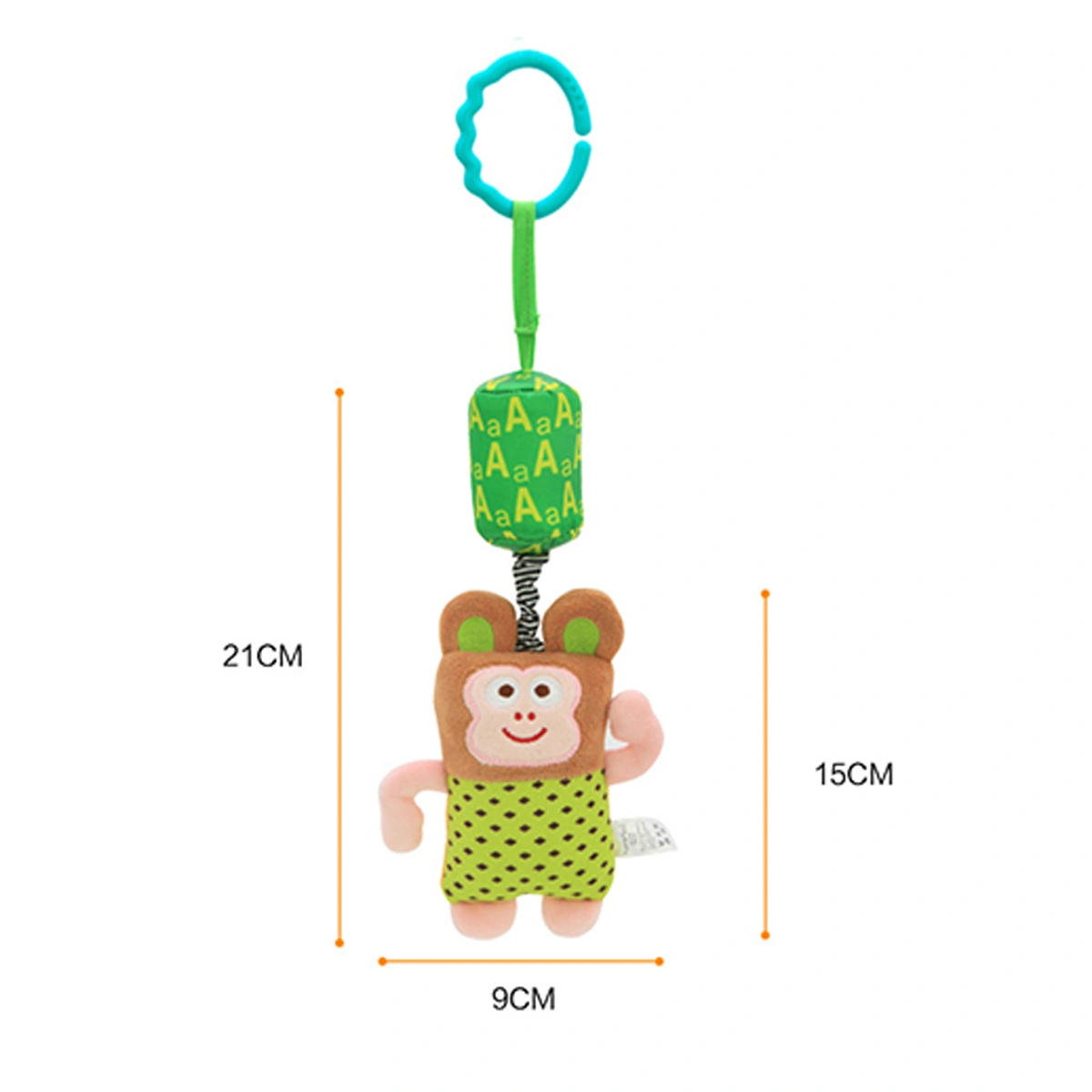Newborn Baby Bed Toys Infant Bedside Bells Rotating Bells Car Seat Cot Toy Rattle Bed Cartoon Gift Toys (Monkey)