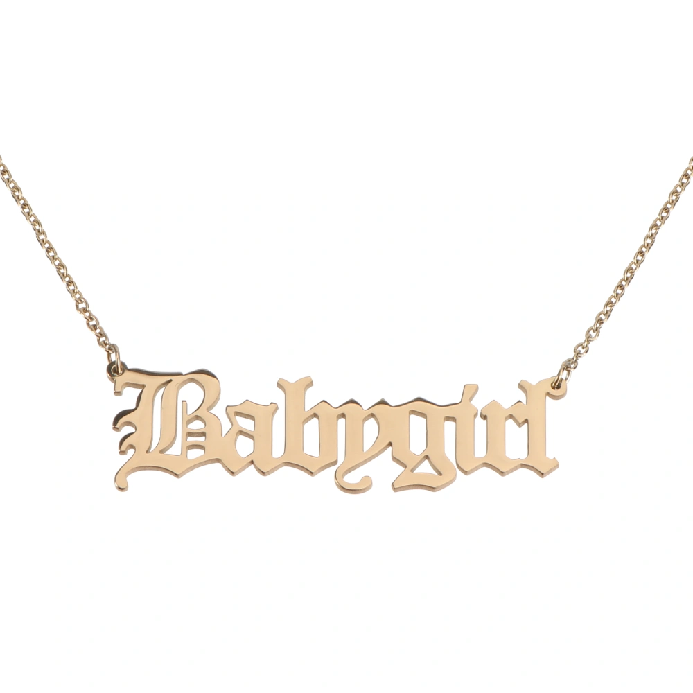 Stainless Steel Necklace English Letter Neck Chain Fashion Neck Pendant Neck Jewelry with Gift Box Golden