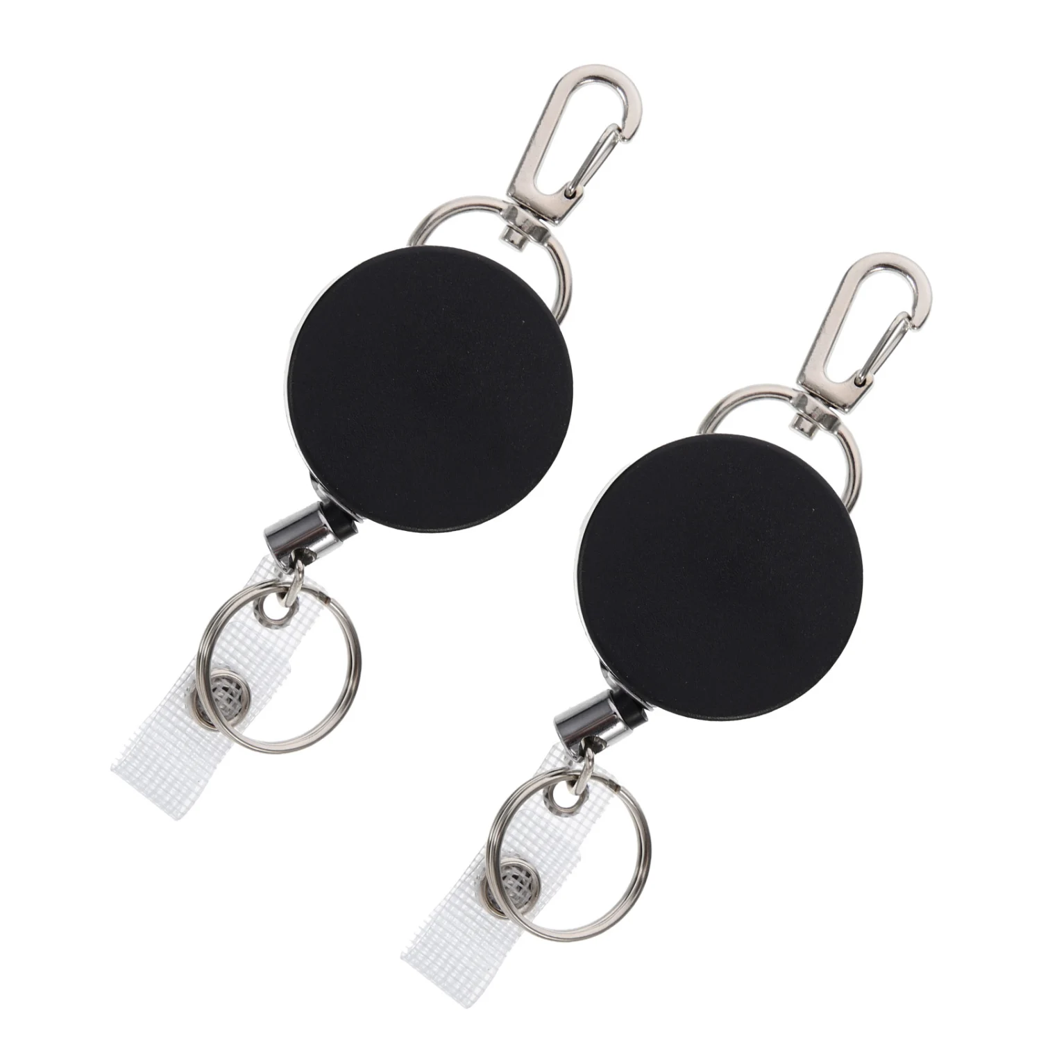 2Pcs Badge Holder Keychain Retractable Badge Holder Id Badge Holder Pendant Metal Keychain