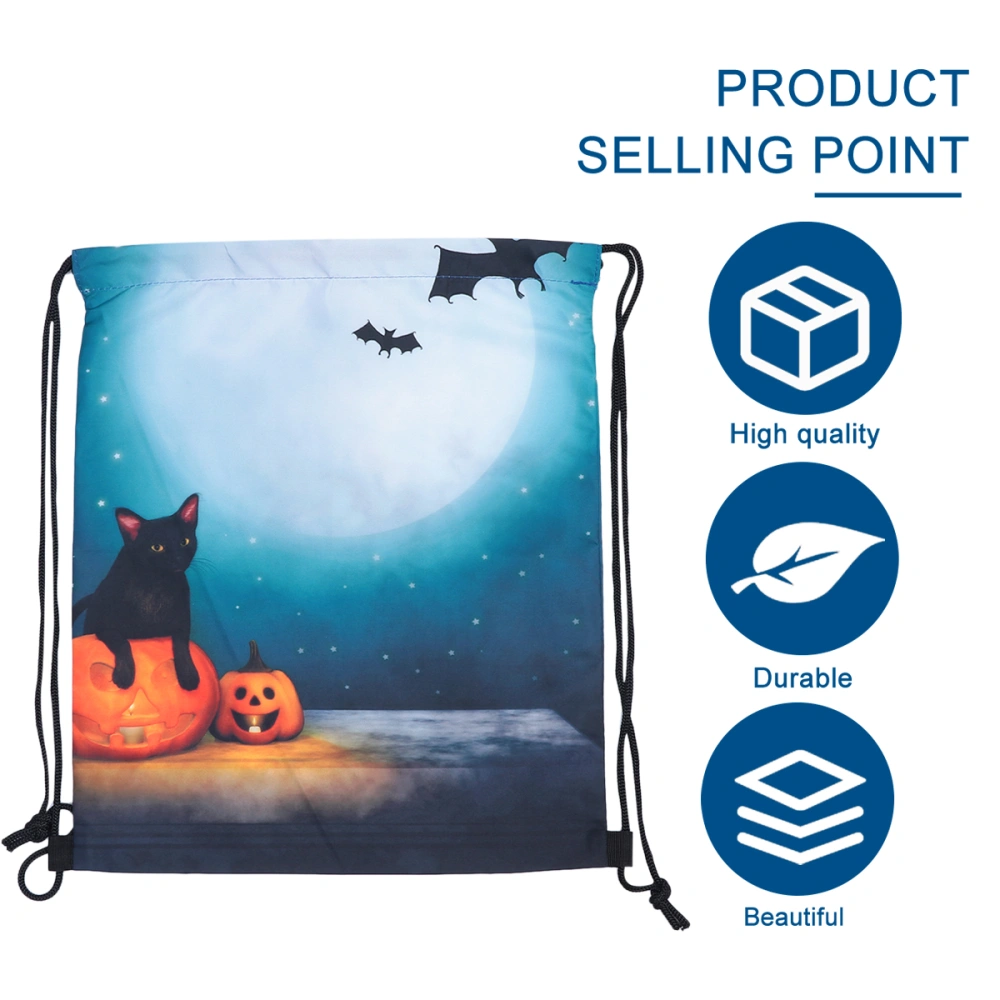 Halloween Pumpkin Shoulder Bag Halloween Backpack Drawstring Bag for Gift Candy