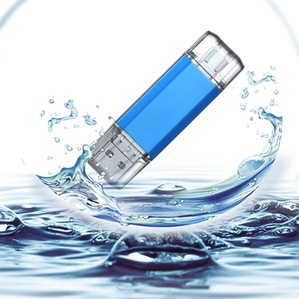 1pc USB Flash Disk Fashion Simple Type-c USB Flash Drive Three in One Flash Drive Compatible for Android Phone and Computer (Blue)