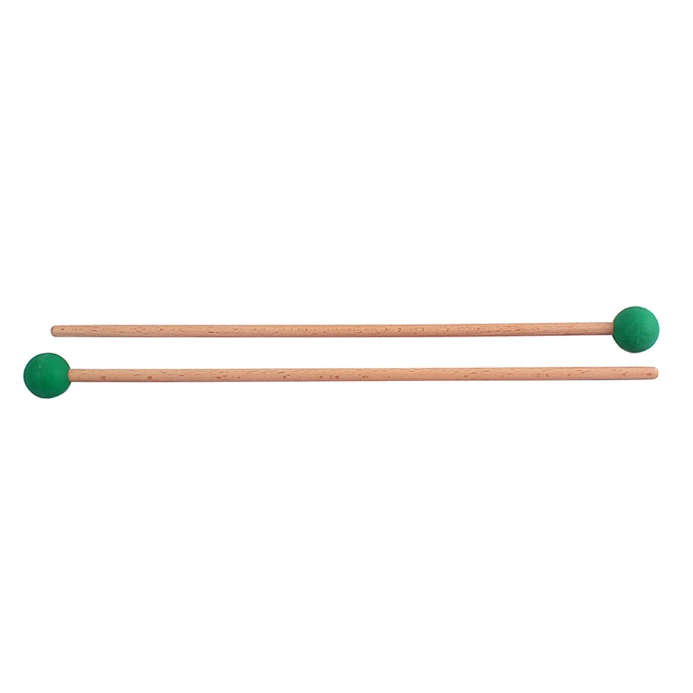 1 Pair Wood Handle Glockenspiel Drumsticks Bell Mallets Percussion Stick Musical Instrument Accessories (Green)