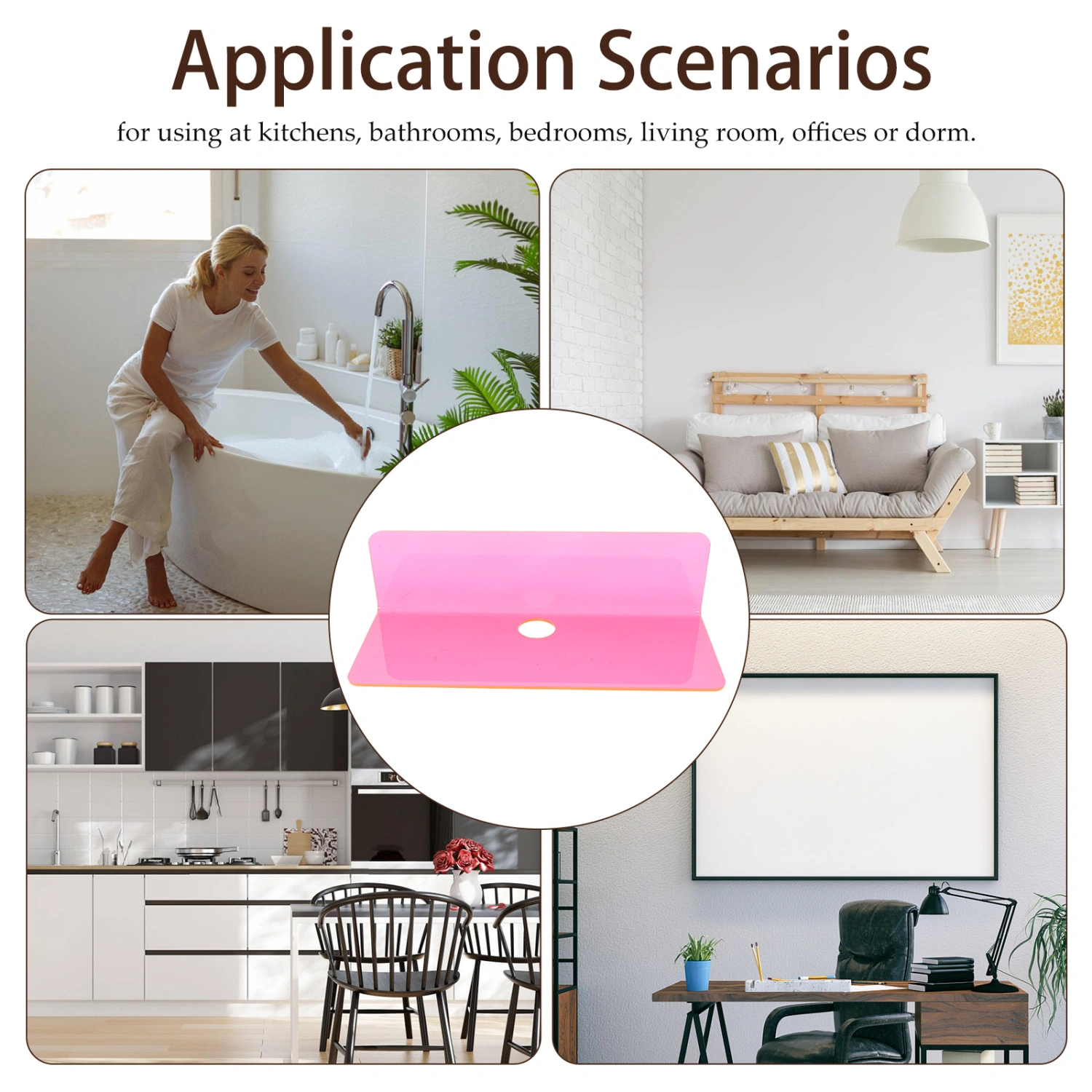 2Pcs Floating Wall Shelves Household Acrylic Floating Shelves Wall Mounted Display Shelf Self