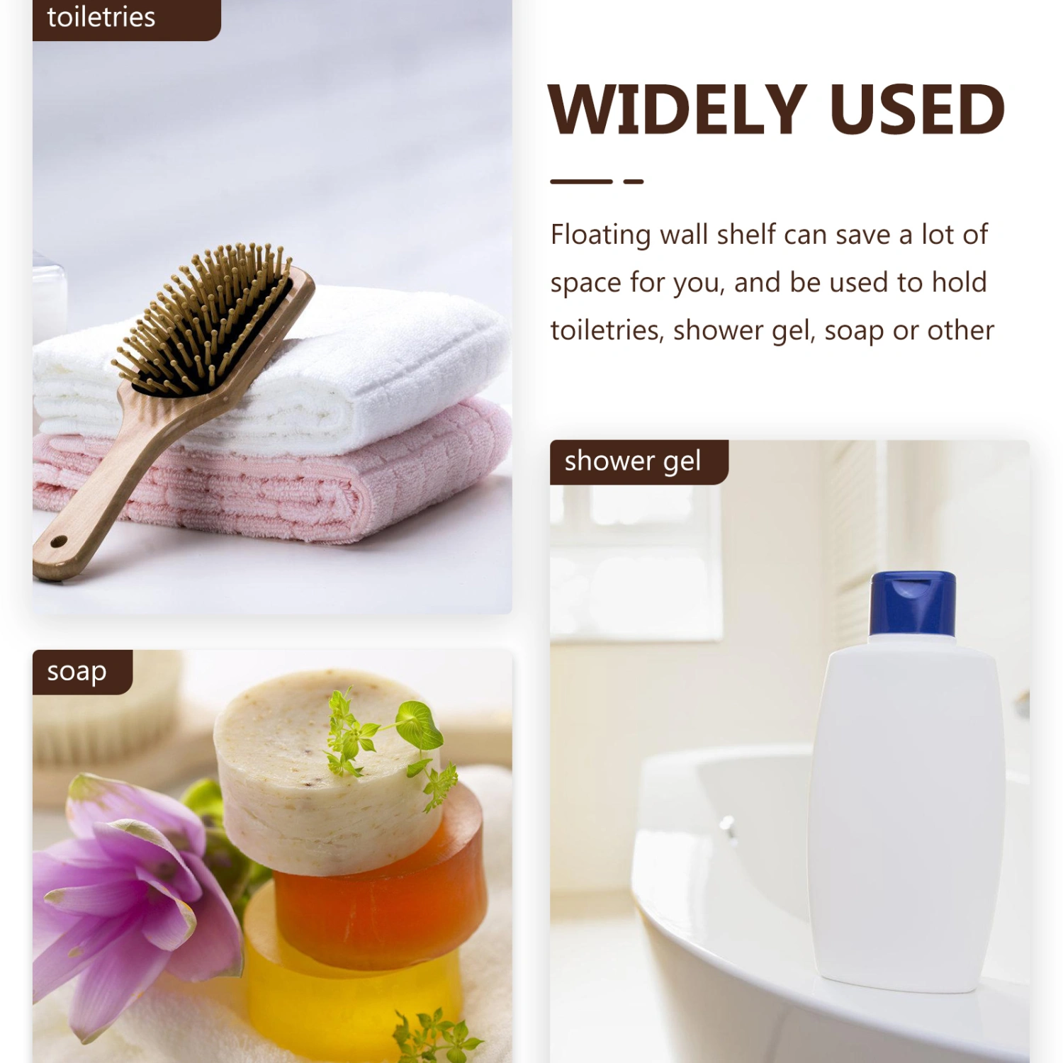 2Pcs Floating Wall Shelves Household Acrylic Floating Shelves Wall Mounted Display Shelf Self