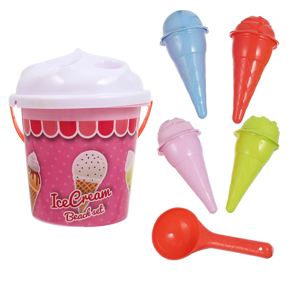 1 Set Outdoor Beach Sand Dredging Toys Child Funny Ice Cream Beach Bucket Toy