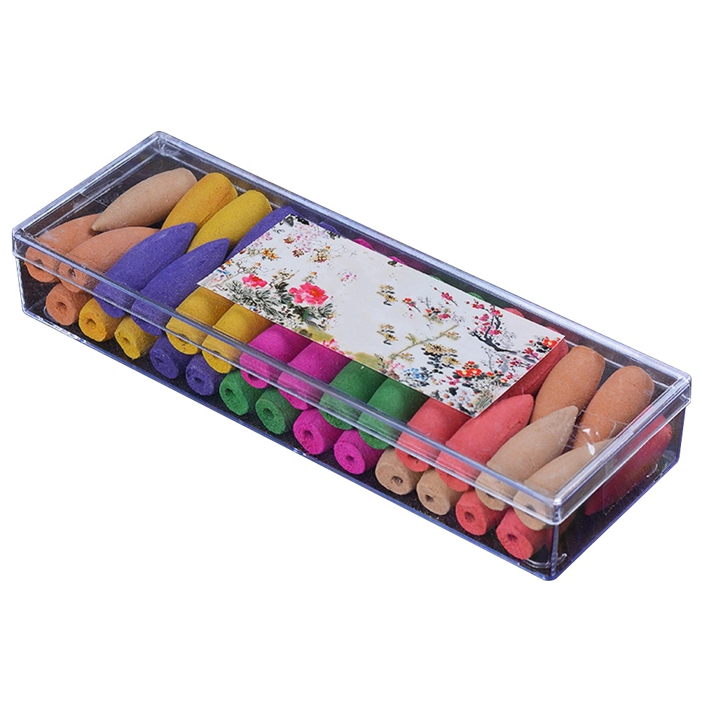 54pcs Cone Shape Backflow Variety Mixed Aromatherapy Incense Cones Assorted Natural Fragrant for Home Decor