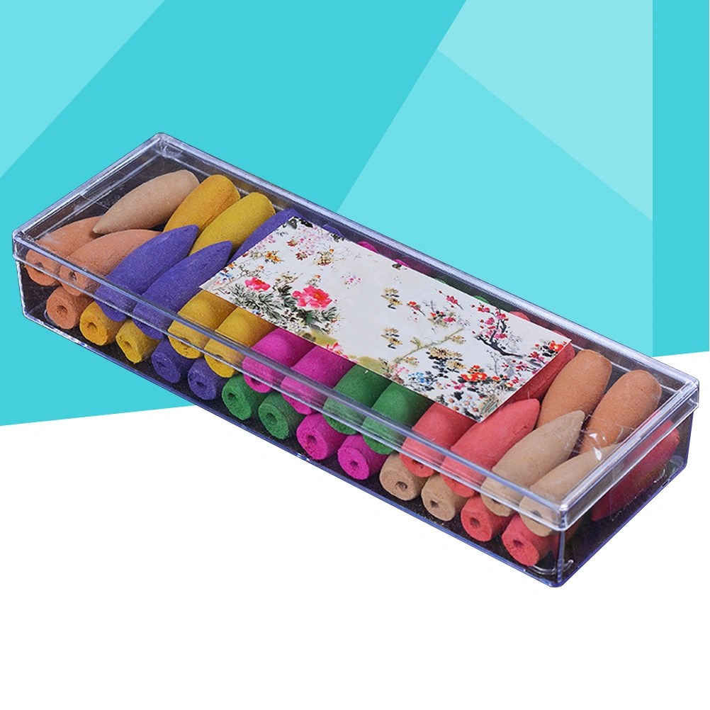 54pcs Cone Shape Backflow Variety Mixed Aromatherapy Incense Cones Assorted Natural Fragrant for Home Decor