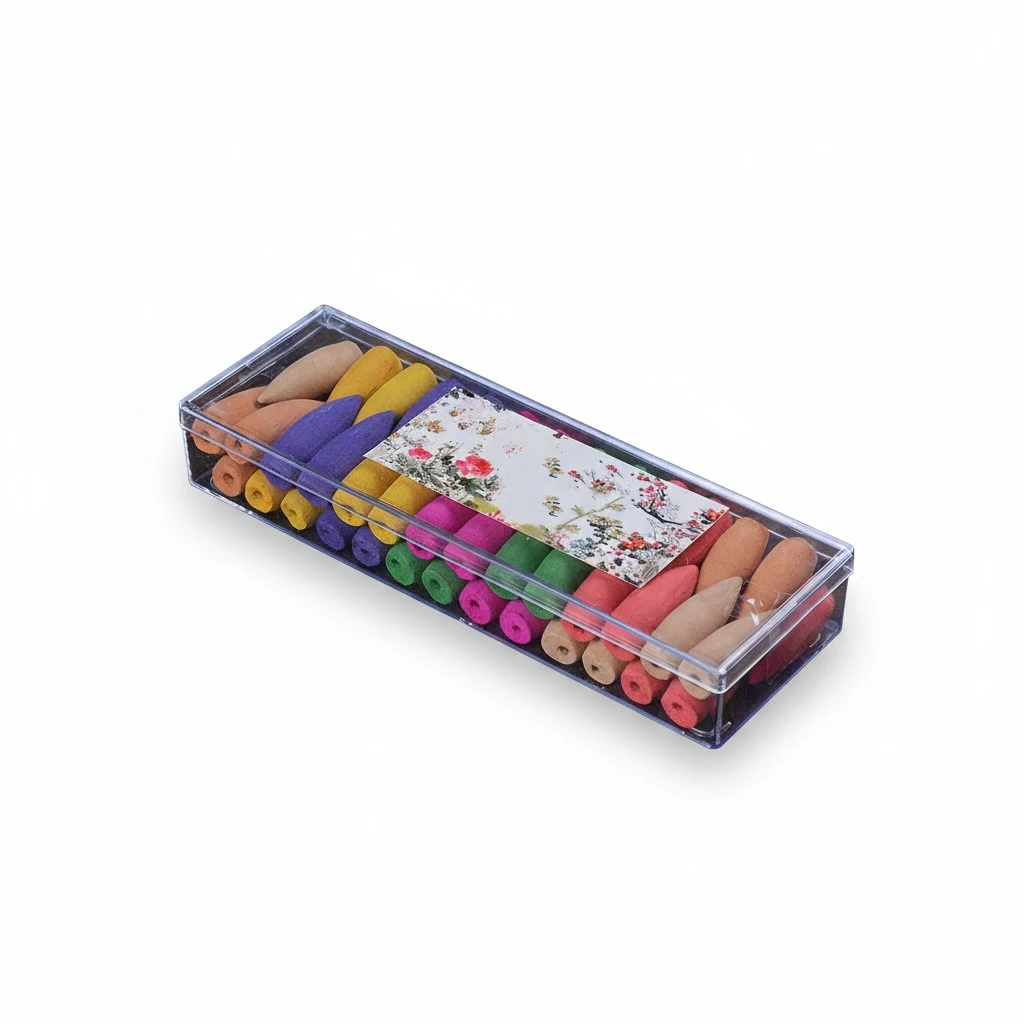 54pcs Cone Shape Backflow Variety Mixed Aromatherapy Incense Cones Assorted Natural Fragrant for Home Decor