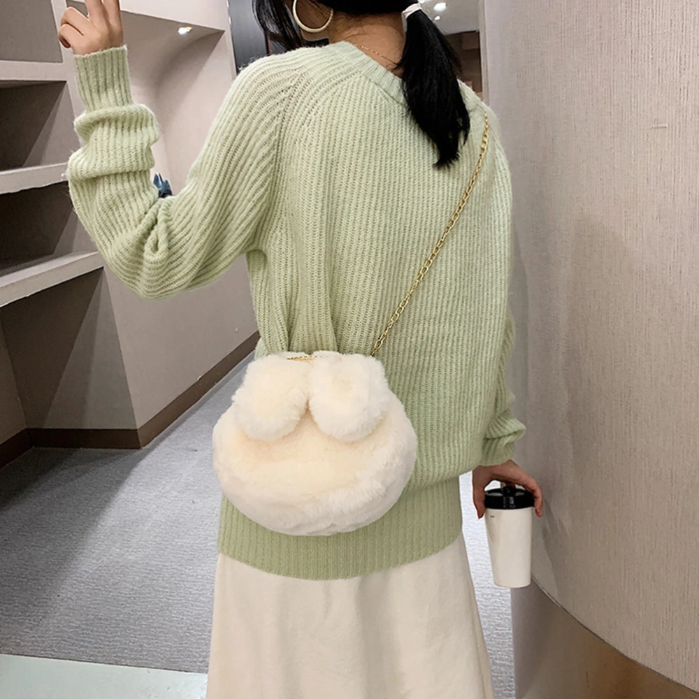 1pc Fashion Plush Rabbit Ear Crossbody Bag Shoulder Bag Chain Bag for Women Girl