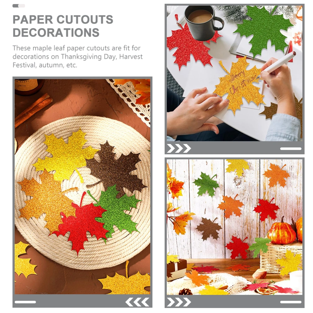 100pcs Glitter Maple Leaves Crafts Maple Leaves Fall Maple Leaf  Fall Farmhouse Maple Leaf Paper Cuts