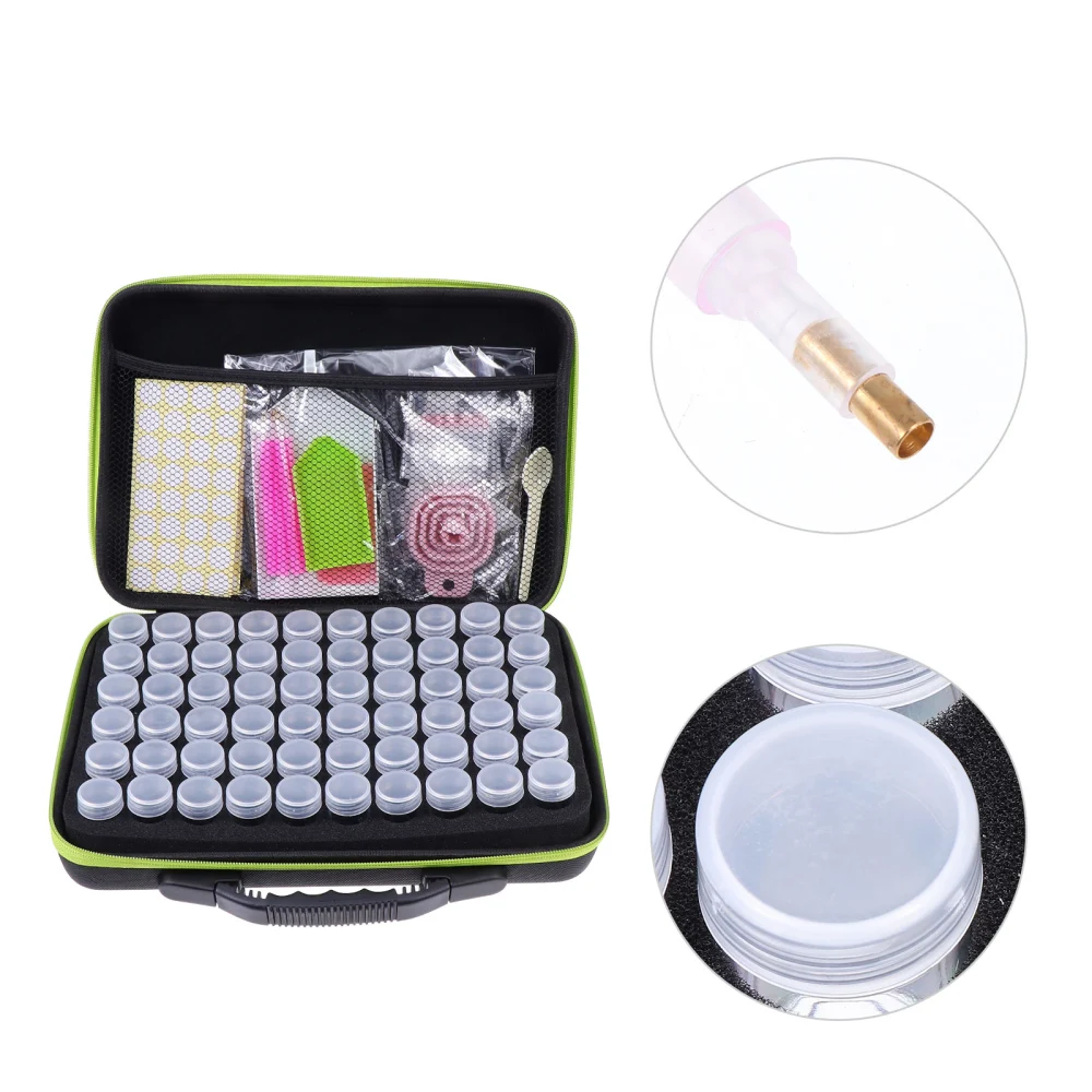 1 Set Diamond Drill Painting Tool Cells Durable Storage Box Stickers Funnel Kits