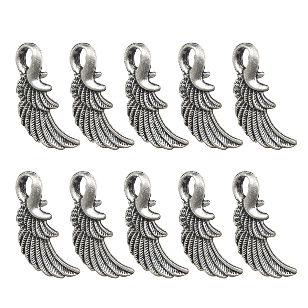 50pcs Alloy Wing Pendants DIY Charms Jewelry Making Accessory for Necklace Earrings (Antique Silver, Small)