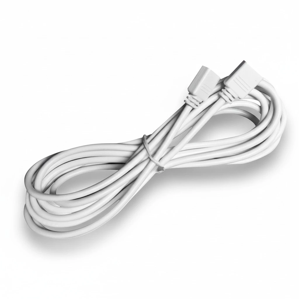 2PCS RGB Light Bar Decoration Light Use Extension Cord Colorful Light Bar Connection Terminal Injection Molding Cable(White)