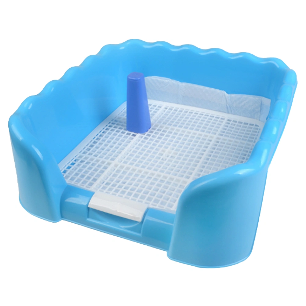1Pc Anti-splash Dog Potty Puppy Pee Basin Column Indoor Fence Toilet Pet Dogs Litter Training Bedpan Pet Supplies (Blue)