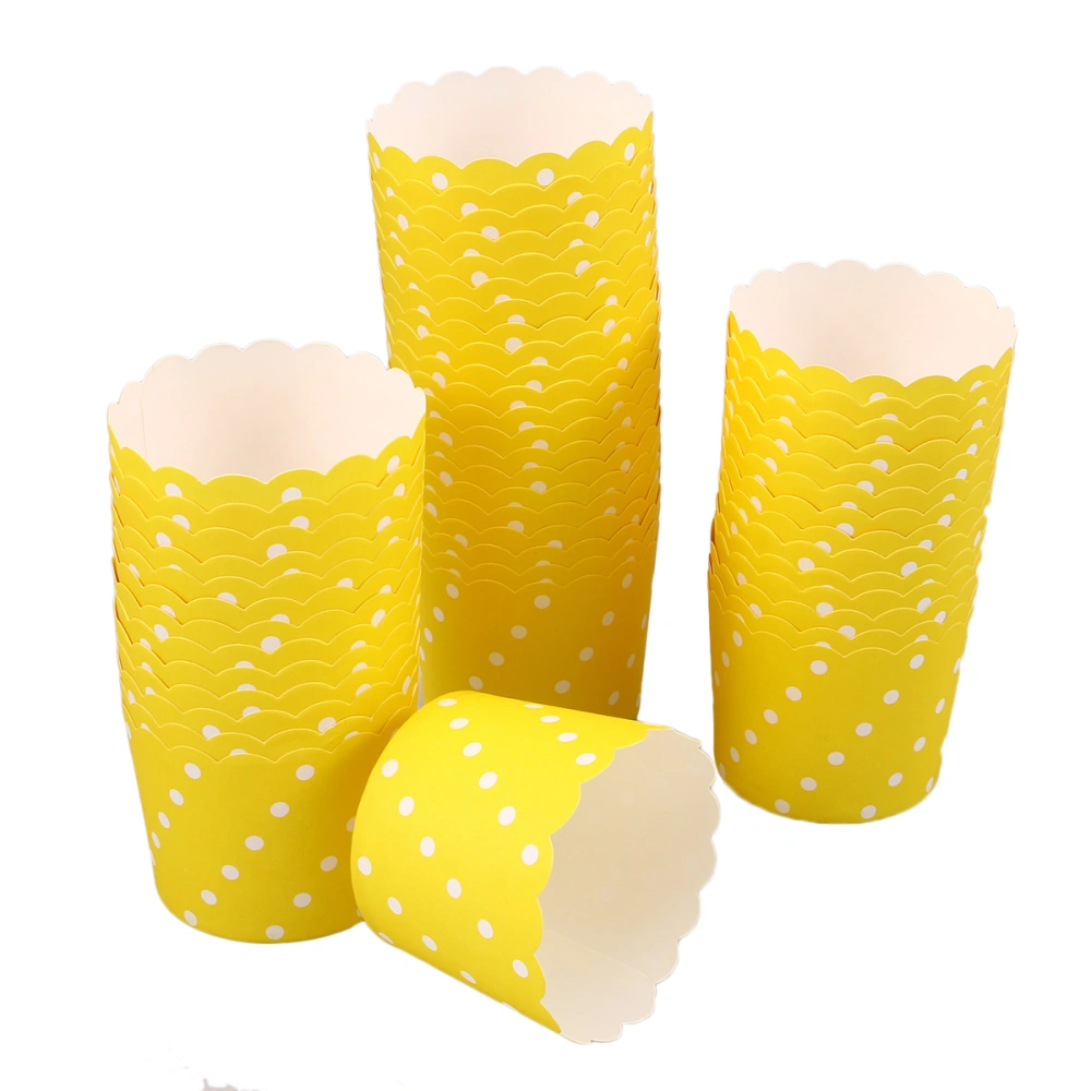 50 Pcs Heat Resistant PE Coating Cupcake Wrappers Colored Round Thicken Muffin Cup Cake Paper Cup(Random Color)