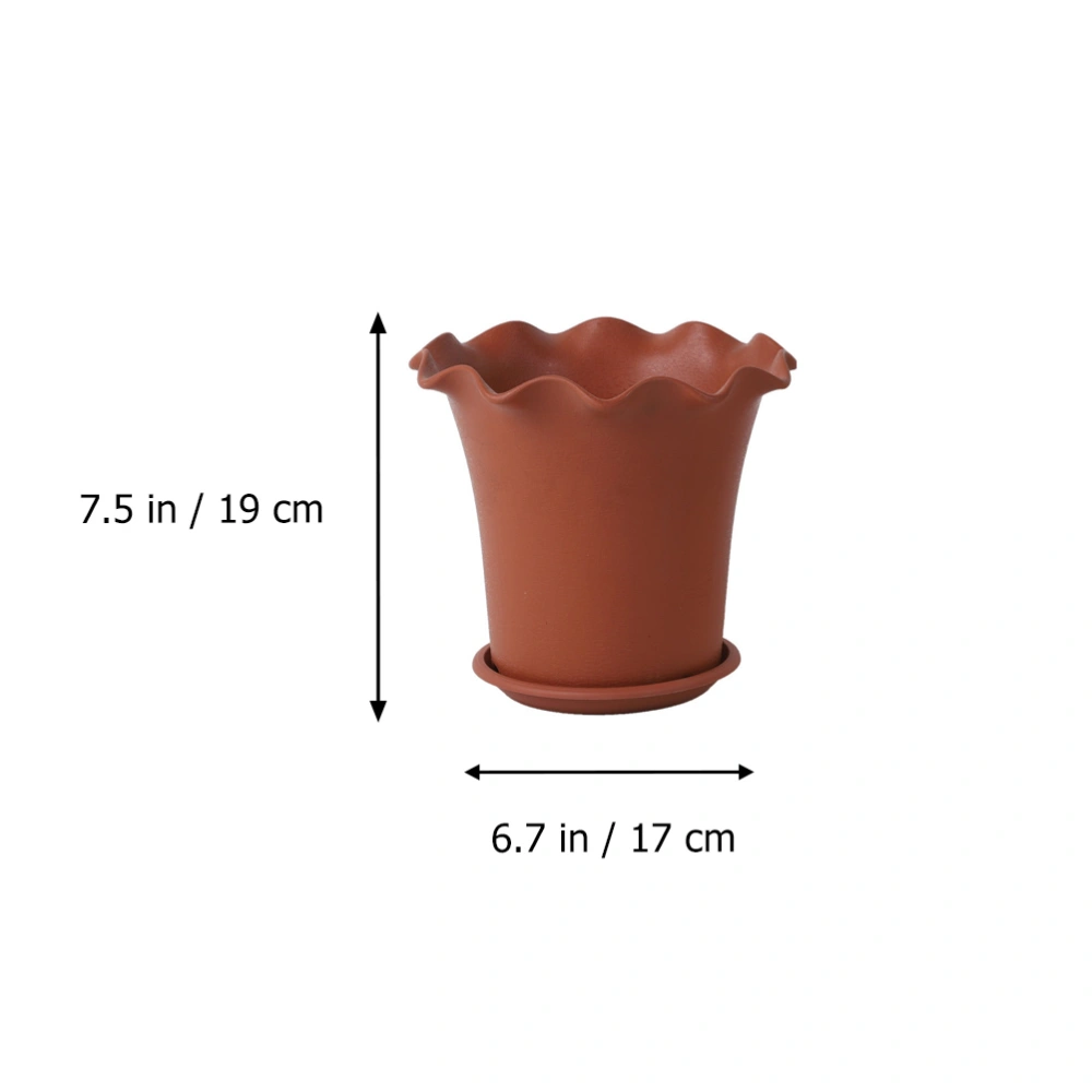 4pcs Flower Pot Breathable Plant Pot Gardening Planter with Tray for Garden