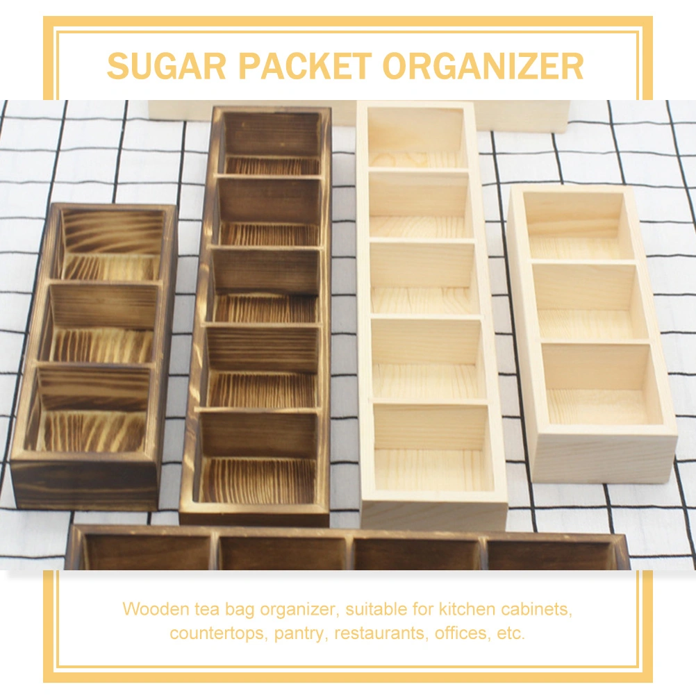 Tea Bag Holder 3 Compartment Organizer Sugar Packets Tea Bag Coffee Bar Organizer