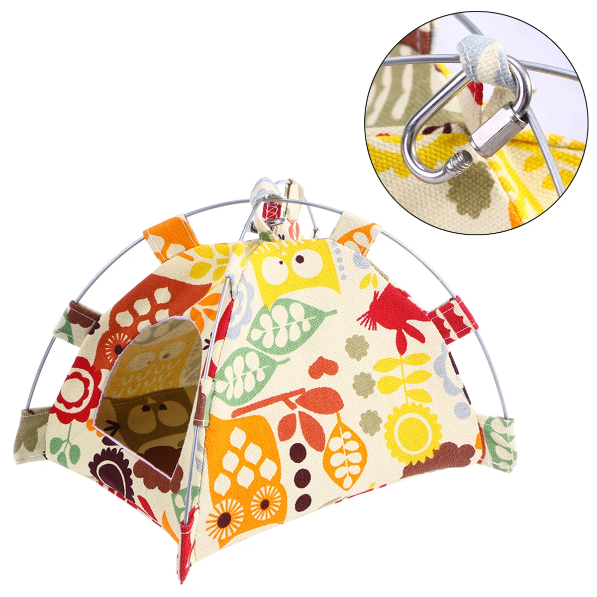 Parrot Winter Warm Tent Detachable Zoo Pattern Sun Shelter House for Birds Indoor and Outdoor Size S