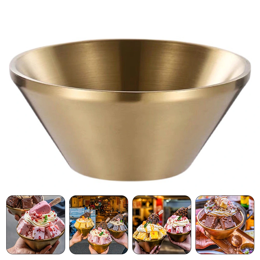 Stainless Dessert Bowl Stainless Ramen Bowl V-shape Soup Bowl Ice Cream Bowl