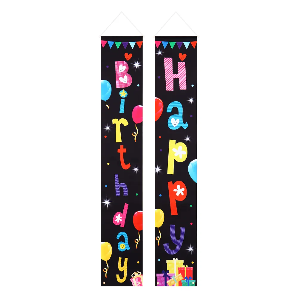 1Pair Party Door Curtain Delicate Hanging Banner Birthday Party Decoration