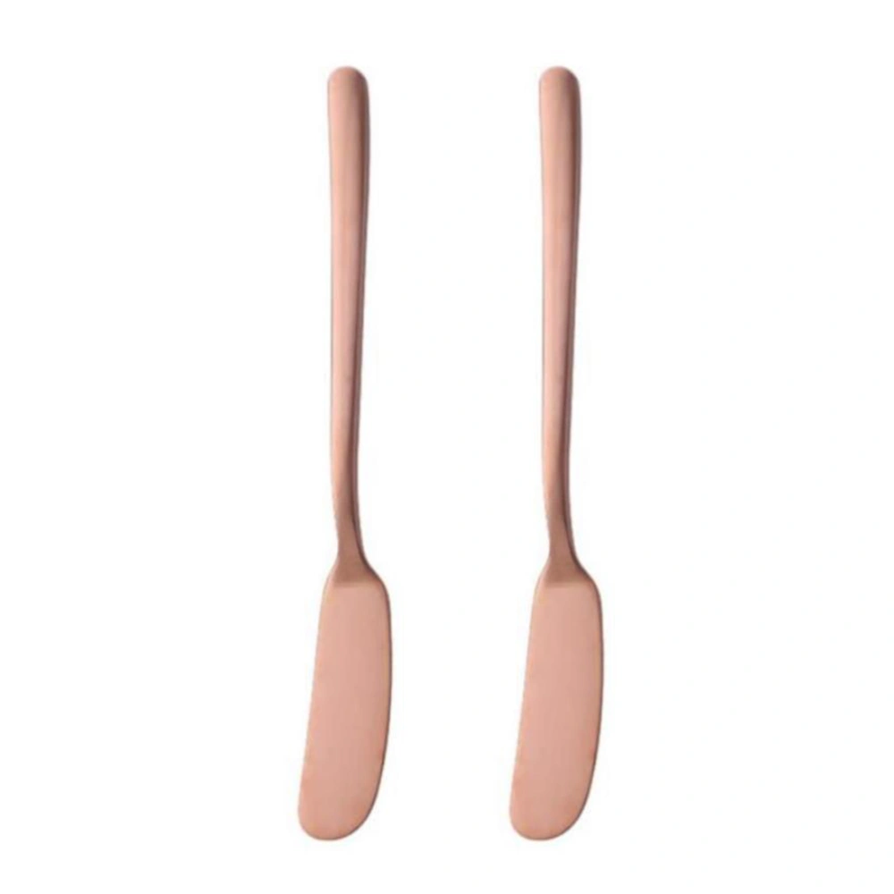 2pcs Stainless Steel Cheese Butter Cutter Wiping Jam Cream Decorating Butter Cream Spreaders Baking Tools Kitchen Utensils (Rose Gold)