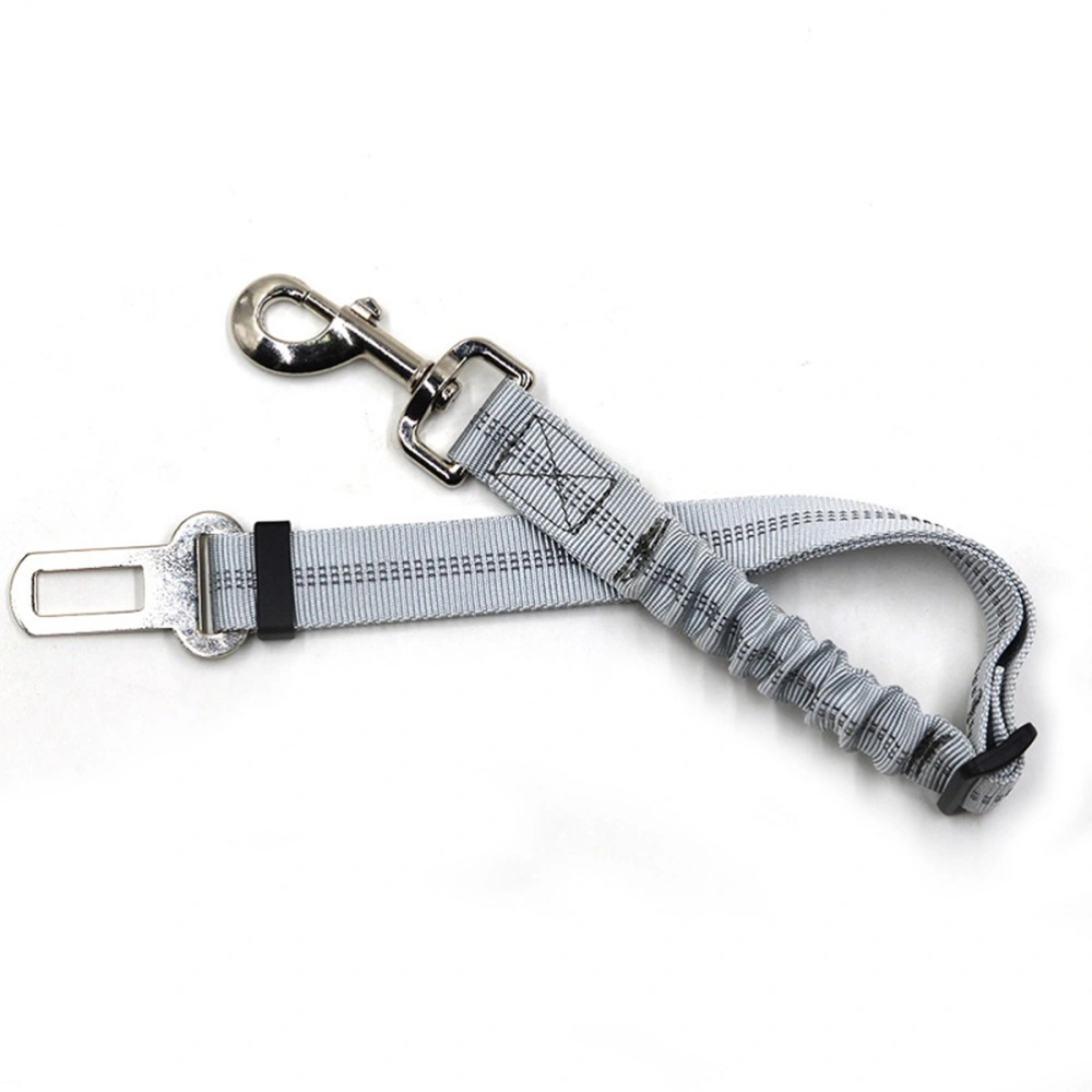 Pet Dog Seat Belt Leash Luminous Cat Safety Leads Vehicle Car Seatbelt Harness with Elastic Nylon Bungee Buffer (Grey)