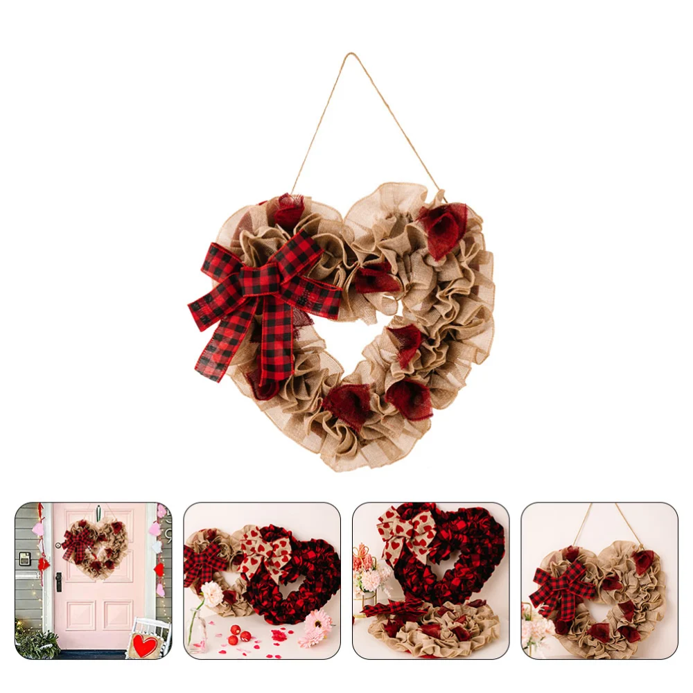 Valentine Heart Wreath Heart Shaped Garland Decor Valentine Front Door Wreath