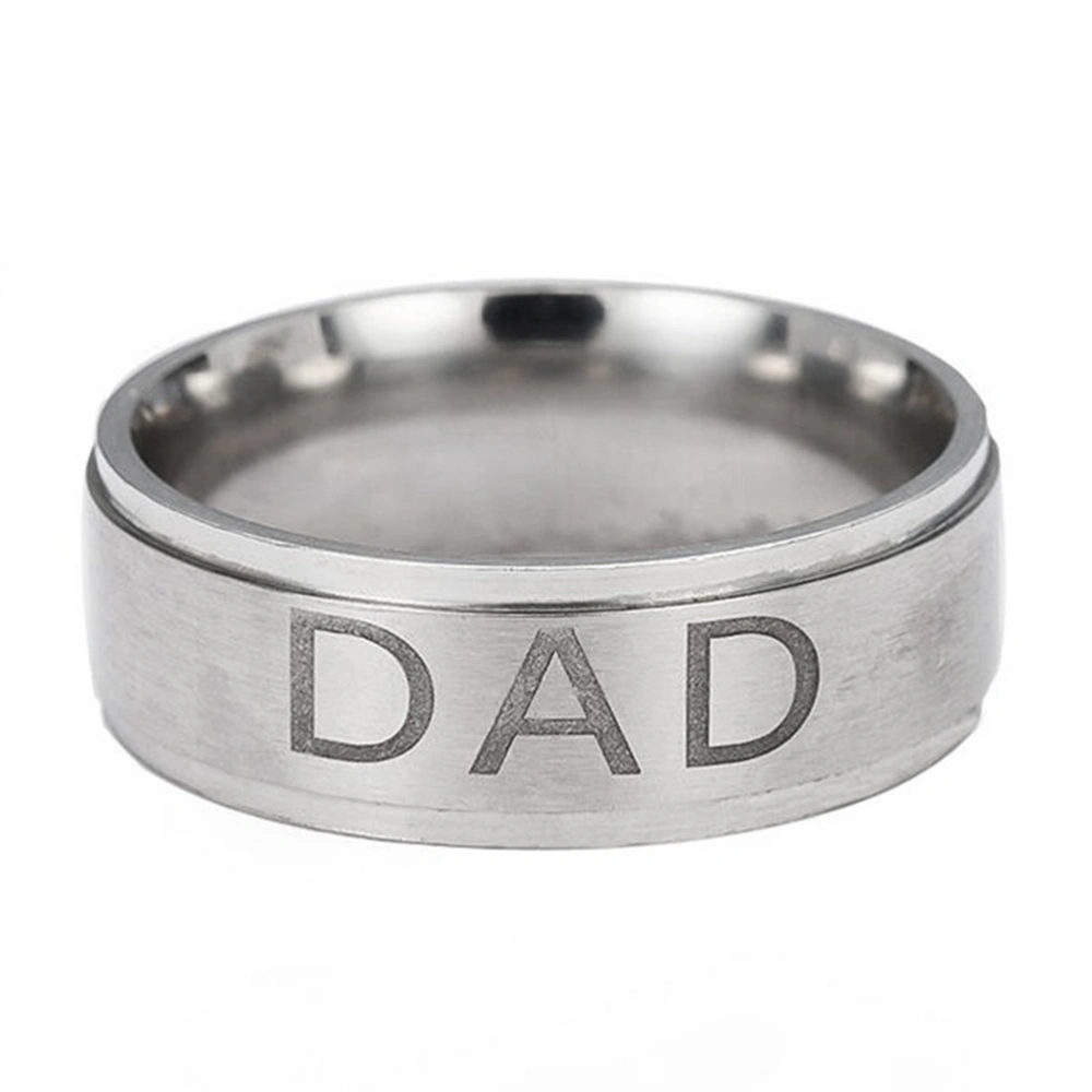 Mens Father Dad Titanium Ring Engraved Love You Dad for Family Gift Christmas Birthday Gift (13)