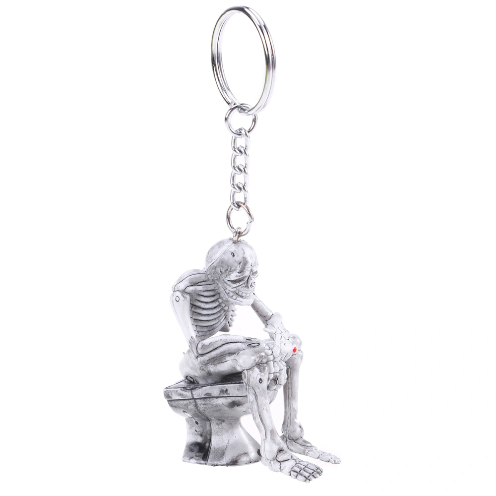 Fashion Toilet Skulls Keychain Rubber Keyring Keys Holder Handbag Decorations Hanging Pendant