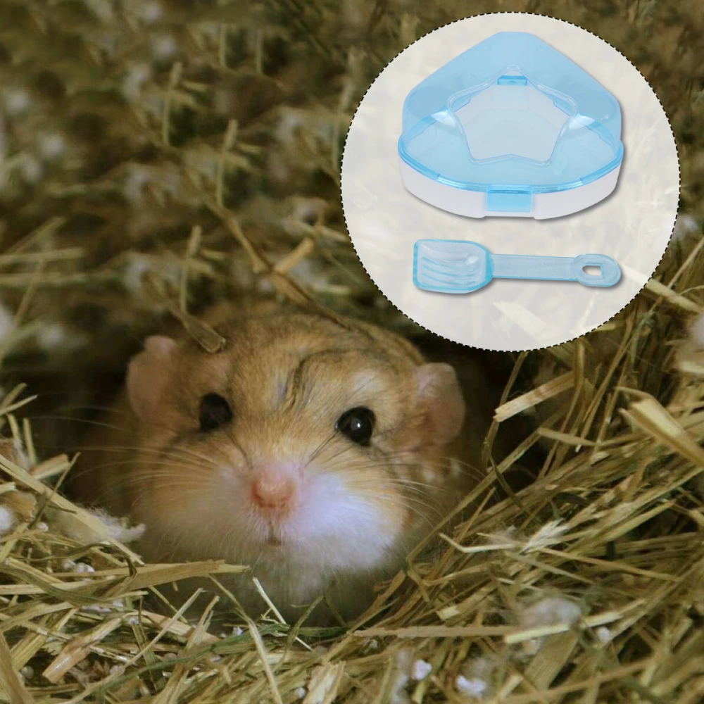 Small Animals Bathtub Hamster Bathroom Pets Bathing Tub Plastic Bathtub(Blue)