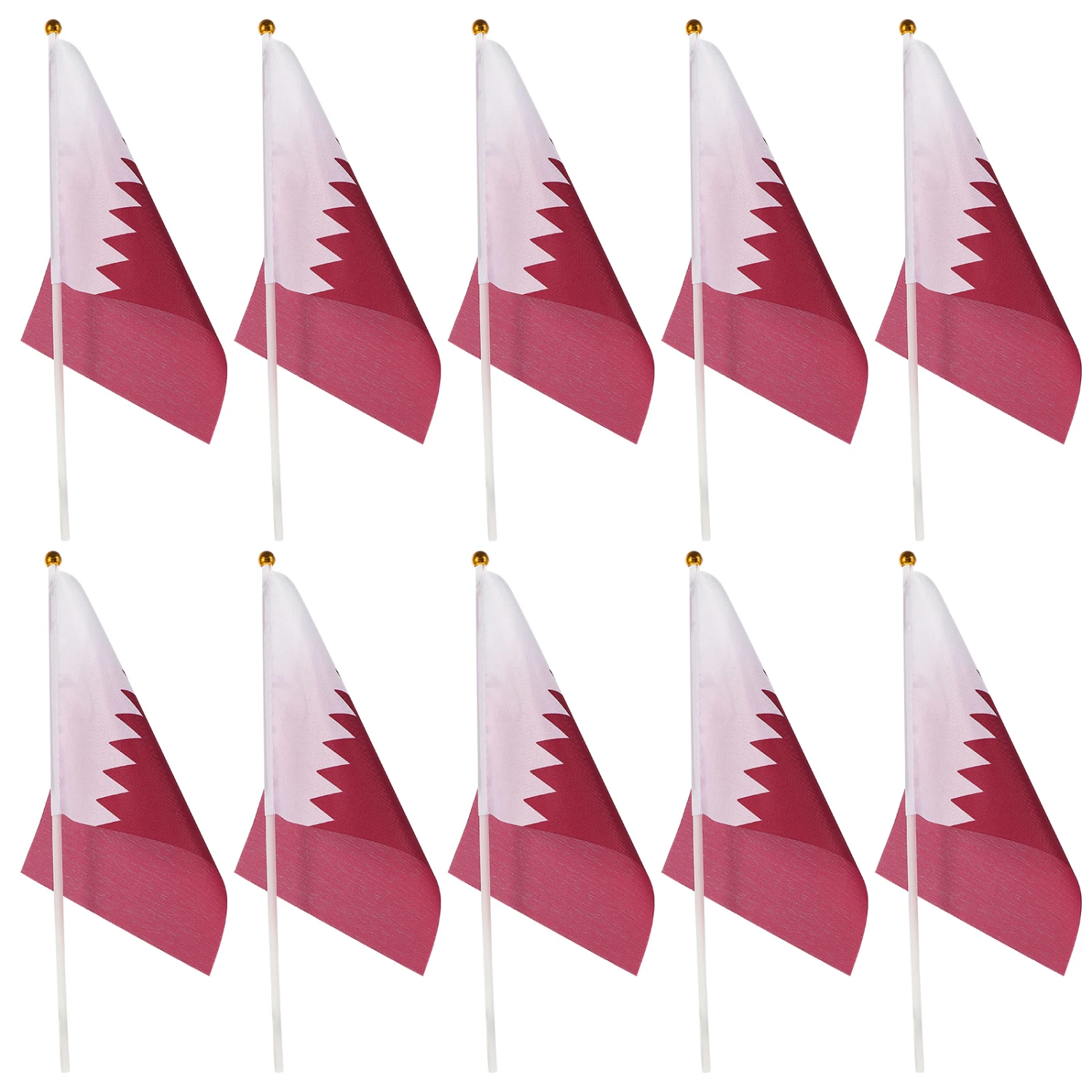 20Pcs Football Match Hand Flag Cheering Handheld Flags Qatar Flags with Stick