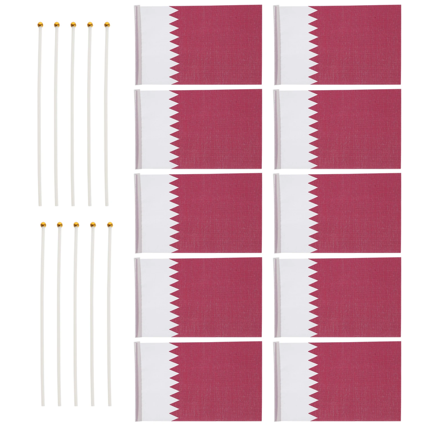 20Pcs Football Match Hand Flag Cheering Handheld Flags Qatar Flags with Stick