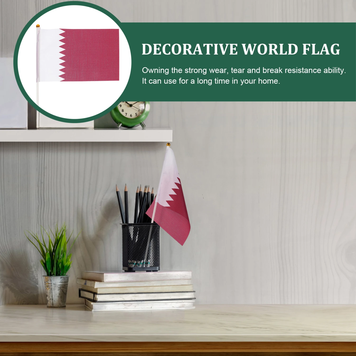 20Pcs Football Match Hand Flag Cheering Handheld Flags Qatar Flags with Stick