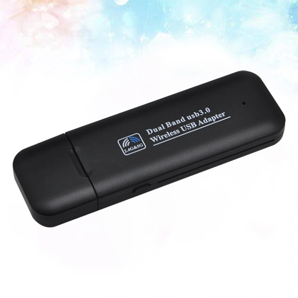 Wireless USB WiFi Adapter 1200 Mbps Wifi Antenna PC Network Dual Band 2.4g/5.8g Adapter Lan USB Ethernet Receiver AC (Black)
