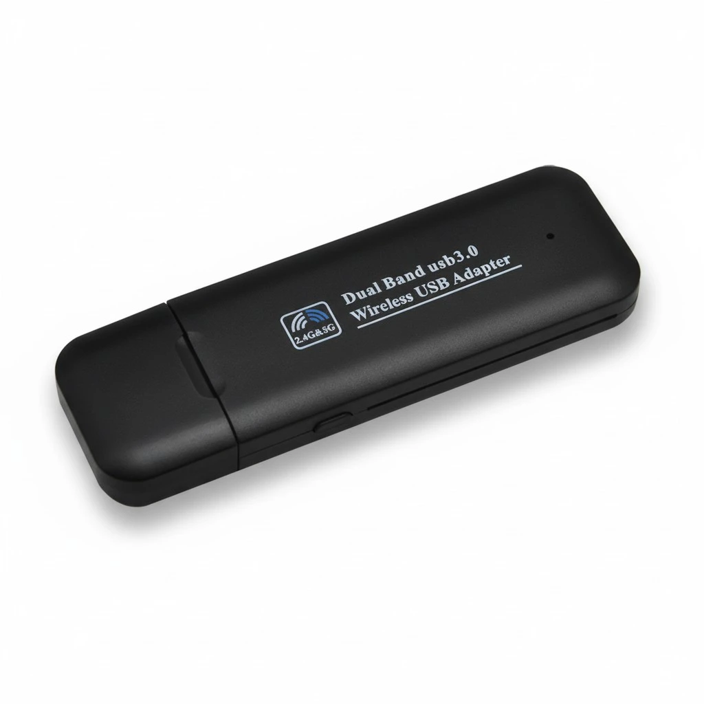Wireless USB WiFi Adapter 1200 Mbps Wifi Antenna PC Network Dual Band 2.4g/5.8g Adapter Lan USB Ethernet Receiver AC (Black)